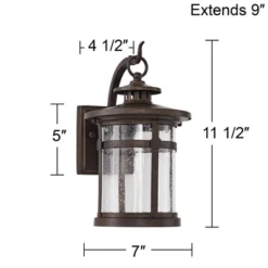 Franklin Iron Works Callaway Modern Industrial Outdoor Wall Light Fixture Bronze LED 11 1/2" Seedy Glass For Post Exterior Barn Deck House Porch Yard -Adesso Shop GUEST e565373a 678f 456f 8dc5 4a6ecee5f00b