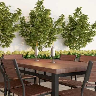 Tabletop Torch Lamp- 10.5?? Stainless Steel Outdoor Fuel Canister Flame Light For Citronella With Fiberglass Wick For Backyard, Patio By Nature Spring 4 Tabletop Torch Lamp- 10.5?? Stainless Steel Outdoor Fuel Canister Flame Light For Citronella With Fiberglass Wick For Backyard, Patio By Nature Spring - Image 2