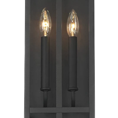 Possini Euro Design Metrix Modern Industrial Outdoor Wall Light Fixture Black Metal 26" Clear Glass For Post Exterior Barn Deck House Porch Yard Patio 4 Possini Euro Design Metrix Modern Industrial Outdoor Wall Light Fixture Black Metal 26" Clear Glass For Post Exterior Barn Deck House Porch Yard Patio - Image 2
