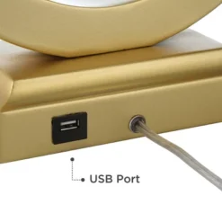 360 Lighting Lauren Modern Table Lamps Set Of 2 With Black Risers 28 1/2" Tall Gold USB Charging Port White Rectangular Shade For Bedroom Living Room -Adesso Shop GUEST e7fc170a 4665 474a 9a90 be6e837f4607