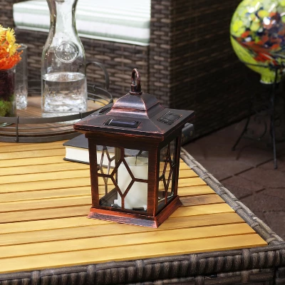 Sunnydaze Decor Sunnydaze Outdoor Lucien Hanging Tabletop Solar LED Rustic Farmhouse Decorative Candle Lantern - 9" 8 Sunnydaze Decor Sunnydaze Outdoor Lucien Hanging Tabletop Solar LED Rustic Farmhouse Decorative Candle Lantern - 9" - Image 7