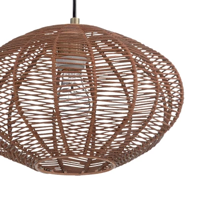 13.5" 1-Light Linnea Pendant Rattan Brown - River Of Goods 9 13.5" 1-Light Linnea Pendant Rattan Brown - River Of Goods - Image 7