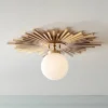 Possini Euro Design Hazel Modern Ceiling Light Semi Flush Mount Fixture 24" Wide Warm Brass White Globe Shade For Bedroom Kitchen Living Room Hallway -Adesso Shop GUEST e8a8317b 5642 401e bc12 f657b08b8582