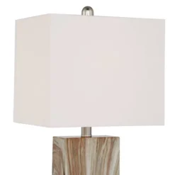 360 Lighting Connie Modern Table Lamps Set Of 2 25" High Brown Faux Marble With USB Charging Port White Rectangular Shade For Living Room Office Desk -Adesso Shop GUEST e8acbc48 3270 4902 9d57 18526d06b513