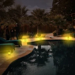 Solar LED Portable Hanging Outdoor Lantern Black - Techko Maid -Adesso Shop GUEST e8da9adb 36fe 4a05 95d6 0f6a65bc8759