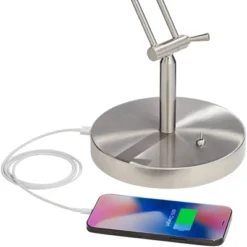 360 Lighting Xenos Modern Desk Lamp 20" High Satin Nickel With USB Charging Port LED Adjustable Arm White Head For Bedroom Living Room Bedside Reading 12 360 Lighting Xenos Modern Desk Lamp 20" High Satin Nickel With USB Charging Port LED Adjustable Arm White Head For Bedroom Living Room Bedside Reading -Adesso Shop GUEST e8f9f0f9 8f3c 4676 9c59 473fdeb4387c