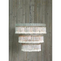 3-Tier Round Metal Chandelier With 3 Lights And Hanging Wood Beads Cream - Storied Home 20 3-Tier Round Metal Chandelier With 3 Lights And Hanging Wood Beads Cream - Storied Home -Adesso Shop GUEST e9155b76 e95d 49c2 ad9b 818cd94195e7