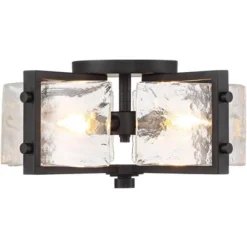 Possini Euro Design Adri Modern Ceiling Light Flush Mount Fixture Black 16 1/2" Wide Black 4-Light Textured Glass For Bedroom Kitchen Living Room Home -Adesso Shop GUEST e96a682b d765 4dbc 99b6 5255f09eebd3