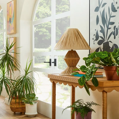 Faux Raffia Table Lamp Brown (Includes LED Light Bulb) - Opalhouse™ Designed With Jungalow™ 3 Faux Raffia Table Lamp Brown (Includes LED Light Bulb) - Opalhouse™ Designed With Jungalow™