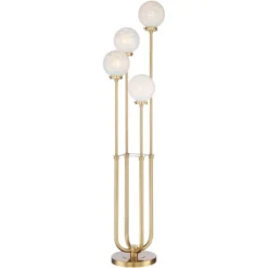 Possini Euro Design Mid Century Modern Glam Style Floor Lamp 4-Light LED 68.5" Tall Warm Gold Glass Globe Shade For Living Room House Uplight -Adesso Shop GUEST e9c2467f d0e9 4e17 9ce8 b05c84c2f2bc