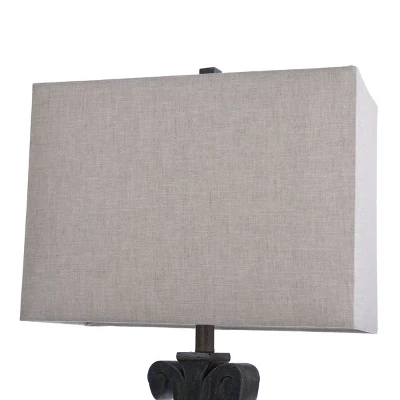 Brampton Open Scroll Design Table Lamp With Rectangle Shade Blue - StyleCraft 5 Brampton Open Scroll Design Table Lamp With Rectangle Shade Blue - StyleCraft - Image 3