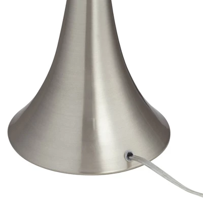 360 Lighting Gerson Modern Table Lamps 24" High Set Of 2 Brushed Nickel With Dimmers LED White Drum Shade For Bedroom Living Room Bedside Nightstand 9 360 Lighting Gerson Modern Table Lamps 24" High Set Of 2 Brushed Nickel With Dimmers LED White Drum Shade For Bedroom Living Room Bedside Nightstand - Image 7