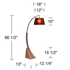 Franklin Iron Works Mission Arc Floor Lamp With USB Charging Port 66 1/2" Tall Dark Rust Amber Mica Shade For Living Room Reading -Adesso Shop GUEST eba8a8dd f032 4111 84fa b2fac7abe59b