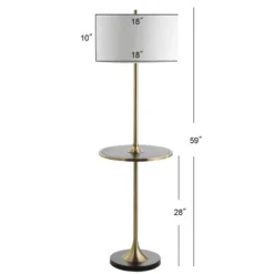 59" Metal/Wood Luce Floor Lamp (Includes LED Light Bulb) Black - JONATHAN Y -Adesso Shop GUEST ec465c7b e4a3 4b5a b47c fb23ae976dbe