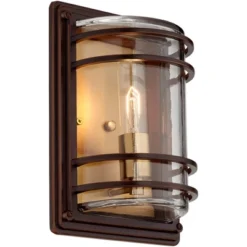 John Timberland Habitat Modern Outdoor Wall Light Fixtures Set Of 2 Bronze Brass 11" Clear Glass For Post Exterior Barn Deck House Porch Yard Patio -Adesso Shop GUEST ed709cc8 d5a5 4b6f 8a98 2129325dce43