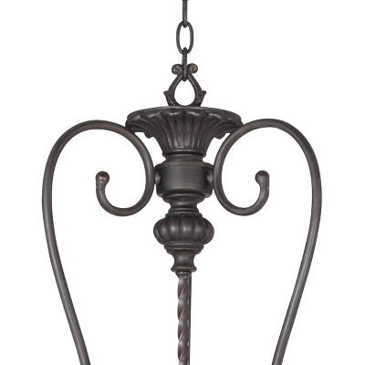Franklin Iron Works French Scroll Rubbed Bronze Chandelier 27 1/2" Wide Rustic 12-Light Fixture For Dining Room House Kitchen Island Entryway Bedroom 6 Franklin Iron Works French Scroll Rubbed Bronze Chandelier 27 1/2" Wide Rustic 12-Light Fixture For Dining Room House Kitchen Island Entryway Bedroom - Image 4