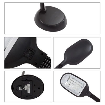 Adjustable Floor Lamp - 6ft Full Spectrum Natural Sunlight Lamp With Bendable Neck - Reading, Crafts, Esthetician Floor Light By Lavish Home (Black) 4 Adjustable Floor Lamp - 6ft Full Spectrum Natural Sunlight Lamp With Bendable Neck - Reading, Crafts, Esthetician Floor Light By Lavish Home (Black) - Image 2