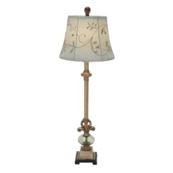 Polystone Buffet Lamp With Tapered Shade Gold - Olivia & May