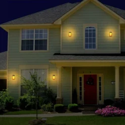 Solar LED Outdoor Wall Lantern With Flame - Techko Maid -Adesso Shop GUEST ee18f50a 5346 4bd0 914d 39e8e5502478