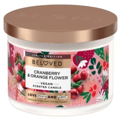 Beloved Cranberry And Orange Flower 2-Wick Candle - 11.5oz