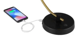 Possini Euro Design Modern Mid Century Desk Lamp 28 1/2" Tall Warm Gold Black With Dual USB Charging Ports For Bedroom Living Room Office Reading Home -Adesso Shop GUEST ee822b21 e909 4710 a79e 6b9be7bfdb3e