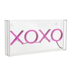 11.75" XOXO Contemporary Glam Acrylic Box Pendant (Includes LED Light Bulb) Neon Pink - JONATHAN Y -Adesso Shop GUEST eeb9e6ae e746 4aa3 be2c a3934f54f7e4