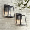 John Timberland Arrington Industrial Outdoor Wall Light Sconces Set Of 2 Mystic Black Hardwire 8" Fixture Clear Glass For Bedroom Bathroom Vanity Home -Adesso Shop GUEST ef732e6b 827d 49bf 9e81 edc5d5148674