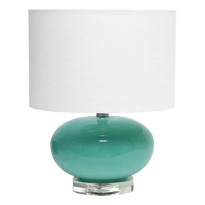 15.25" Modern Ovaloid Glass Bedside Table Lamp With Fabric Shade - Lalia Home 11 15.25" Modern Ovaloid Glass Bedside Table Lamp With Fabric Shade - Lalia Home - Image 9