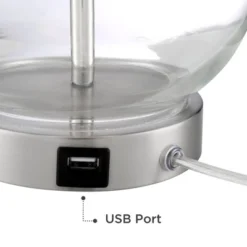 360 Lighting Modern Accent Table Lamps 21.75" High Set Of 2 With USB Charging Port Clear Glass Blue Drum Shade For Living Room Desk Bedroom Office 12 360 Lighting Modern Accent Table Lamps 21.75" High Set Of 2 With USB Charging Port Clear Glass Blue Drum Shade For Living Room Desk Bedroom Office -Adesso Shop GUEST f00df3f3 b391 468b 9ff0 9e1d85d13e1c