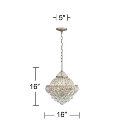 Vienna Full Spectrum Wallingford Antique Brass Chandelier 16" Wide French Crystal Glass 6-Light Fixture For Dining Room House Kitchen Island Entryway -Adesso Shop GUEST f010628e 7a62 464b 94b7 1d259b581a4a