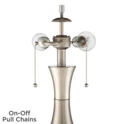 360 Lighting Simon Modern Accent Table Lamps Set Of 2 21" High Silver With USB Charging Port White Glass Dome Shade For Bedroom Living Room House Desk -Adesso Shop GUEST f0a6a726 2d99 4245 94ae edbceb984af2