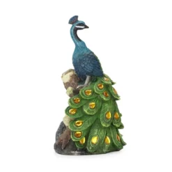 Techko Maid Peacock Calm Solar Outdoor Garden Statue Decor With Spotlight -Adesso Shop GUEST f0bb3343 cb4e 4719 941d 71d57019ffbe