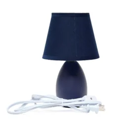 9.45" 2pk Petite Ceramic Oblong Bedside Table Desk Lamps With Matching Tapered Drum Shade Blue - Creekwood Home -Adesso Shop GUEST f197850e 5336 42c8 a7b7 71cd816acc0d
