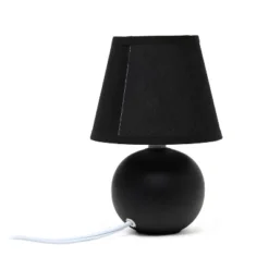 8.66" Petite Ceramic Orb Base Bedside Table Desk Lamp With Matching Tapered Drum Fabric Shade Black - Creekwood Home -Adesso Shop GUEST f19c5dc1 fa3e 4f43 8e54 53e81addc00c