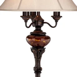 Barnes And Ivy Traditional Floor Lamp 4-Light 63" Tall Lush Bronze Tortoise Glass Font Bell Shade For Living Room Reading Bedroom Office -Adesso Shop GUEST f1dc23d1 52fa 4a5d 8133 12b9012cbcba
