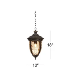 John Timberland Bellagio Rustic Outdoor Hanging Light Bronze 18" Champagne Hammered Glass Damp Rated For Post Exterior Barn Deck House Porch Patio -Adesso Shop GUEST f1fe0041 4c82 40b6 94c4 76e26dab497f