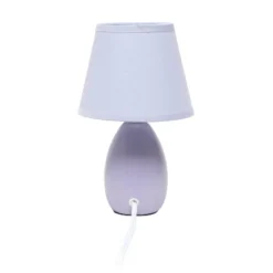 9.45" 2pk Petite Ceramic Oblong Bedside Table Desk Lamps With Matching Tapered Drum Shade Purple - Creekwood Home -Adesso Shop GUEST f279dfca 0b04 4db5 b219 509cb7ea9d25