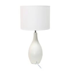 18.11" Traditional Standard Ceramic Dewdrop Table Desk Lamp With Matching Fabric Shade Off-White - Creekwood Home 13 18.11" Traditional Standard Ceramic Dewdrop Table Desk Lamp With Matching Fabric Shade Off-White - Creekwood Home -Adesso Shop GUEST f2ab8e61 8d8f 44f9 b878 6122b076d5a7