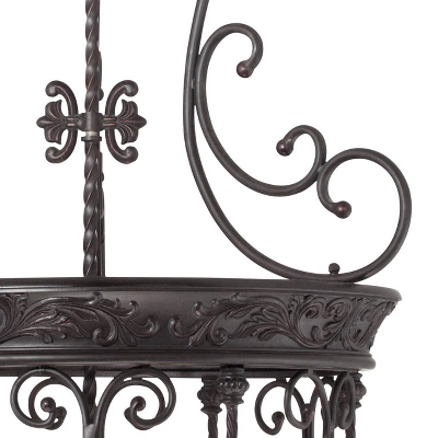 Franklin Iron Works French Scroll Rubbed Bronze Chandelier 27 1/2" Wide Rustic 12-Light Fixture For Dining Room House Kitchen Island Entryway Bedroom 5 Franklin Iron Works French Scroll Rubbed Bronze Chandelier 27 1/2" Wide Rustic 12-Light Fixture For Dining Room House Kitchen Island Entryway Bedroom - Image 3