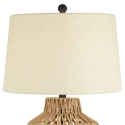 360 Lighting San Marcos Modern Coastal Table Lamp 27" Tall Natural Wicker Oatmeal Drum Shade For Bedroom Living Room Bedside Nightstand Office Kids -Adesso Shop GUEST f2e1f7e7 b47c 493a ae7c 88366a1c91d1