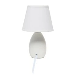 9.45" 2pk Petite Ceramic Oblong Bedside Table Desk Lamps With Matching Tapered Drum Shade Off-White - Creekwood Home -Adesso Shop GUEST f3cf10da 0a48 4cce 9a55 5cbb440d92b4