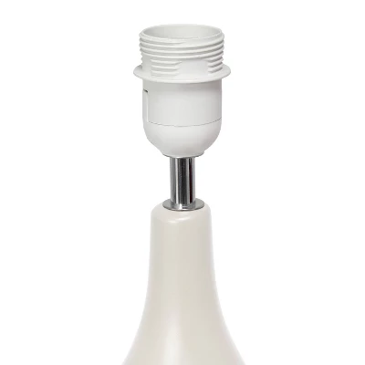 18.11" Traditional Standard Ceramic Dewdrop Table Desk Lamp With Matching Fabric Shade Off-White - Creekwood Home 4 18.11" Traditional Standard Ceramic Dewdrop Table Desk Lamp With Matching Fabric Shade Off-White - Creekwood Home - Image 2