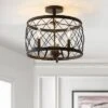 15" Eleanor Metal LED Semi Flush Mount Ceiling Light Black (Includes Energy Efficient Light Bulb) - JONATHAN Y -Adesso Shop GUEST f5d32c34 bacd 4c69 8b15 9fcb0a694e93