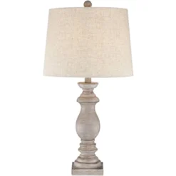 Regency Hill Regency Traditional Table Lamps 26 1/2" High Set Of 2 Beige Washed Fabric Tapered Drum Shade For Bedroom Living Room Bedside Nightstand -Adesso Shop GUEST f62b41f7 02e8 4505 a3ef b2da6215d7a8