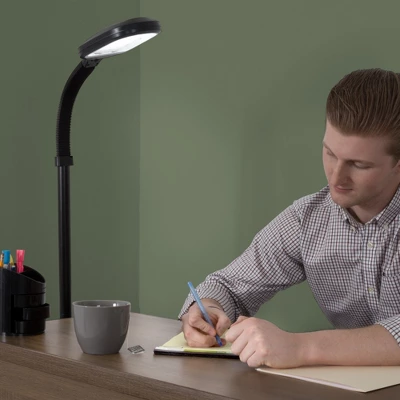 Adjustable Floor Lamp - 6ft Full Spectrum Natural Sunlight Lamp With Bendable Neck - Reading, Crafts, Esthetician Floor Light By Lavish Home (Black) 6 Adjustable Floor Lamp - 6ft Full Spectrum Natural Sunlight Lamp With Bendable Neck - Reading, Crafts, Esthetician Floor Light By Lavish Home (Black) - Image 4