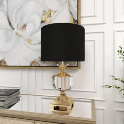 Crystal Table Lamp With Drum Shade Gold - Olivia & May -Adesso Shop GUEST f6b90470 f042 4a7a 9f7c bea3fab9c589