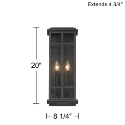 Possini Euro Design Modern Industrial Outdoor Wall Light Fixture Cool Black Windowpane Frame 20" For Post Exterior Barn Deck House -Adesso Shop GUEST f7684cdd 4d9e 4a6d bfa9 8ab269977cf8