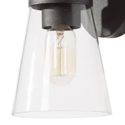 10" Metal/Glass Outdoor Wall Lamp Black/Silver - LNC -Adesso Shop GUEST f7a31061 8efa 48c6 8640 123b6bf24ba1