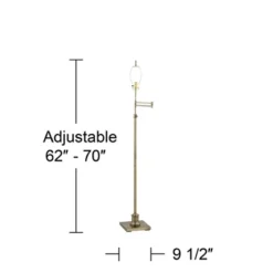 360 Lighting Traditional Floor Lamp Swing Arm 70" Tall Antique Brass Imperial Taupe Fabric Bell Shade For Living Room Reading Bedroom -Adesso Shop GUEST f7b55492 042a 44d7 9c24 a8a4ed4aeb04