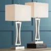 360 Lighting Roxie Modern Table Lamps 31" Tall Set Of 2 Brushed Nickel Metal Off White Fabric Rectangular Shade For Bedroom Living Room Bedside Office -Adesso Shop GUEST f8469956 f10d 4434 8865 aabf0ec7608a